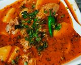 A picture of step 6 of Aloo chicken kadhi.