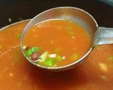 A picture of step 4 of Mexican tomato soup with cottage cheese balls.