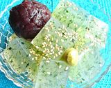 A picture of step 7 of ❁Kanten with Aonori Soy Sauce and Anmitsu❁.