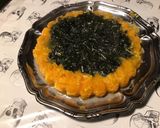 Une image de l'étape 16 de Duo de purées potiron et pommes de terre spiruline et emmental.