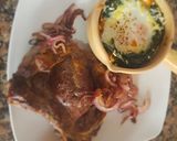 Foto del paso 9 de la receta: Costilla de novillo al grill, con nido de espinacas y calabaza