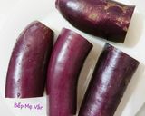 Hình bước làm 1 của món Cà tím kẹp thịt gà hấp