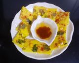 A picture of step 3 of Rice corn Dhokla.