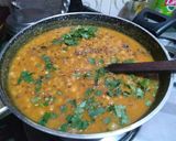 A picture of step 4 of Sama rice,wheat atta ki poori with white matar.
