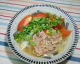 Hình bước làm 5 của món Bún Bò Cà Chua Hành Răm