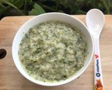 Hình bước làm 2 của món Cháo thịt bò đậu xanh rau mồng tơi cho bé (ăn dặm)