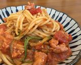 A picture of step 5 of Garlic Sausage and Tomato Spaghetti.