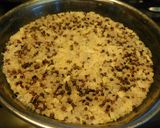 A picture of step 2 of Kheer/payasam with Quinoa, condensed milk and jaggery.