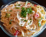 A picture of step 6 of Creamy Cheese Spaghetti.