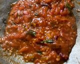 A picture of step 8 of Pesarattu with tangy, spicy Thokku.
