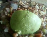 A picture of step 7 of Githeri served with ovacado.