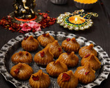 A picture of step 3 of Instant  Mawa Modaks.