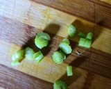 A picture of step 5 of Chickpea salad with pea pesto.