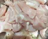 A picture of step 1 of Dragon Chicken.