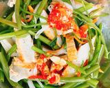 Hình bước làm 3 của món Chả Cá Trộn Rau Muống