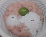 Hình bước làm 1 của món Sơ chế LÒNG HEO (thú linh, khấu đuôi)