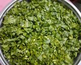 A picture of step 1 of Aloo palak.