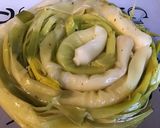 Une image de l'étape 7 de Poireaux au bouillon de porc (sauce vinaigrette).