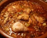 Foto del paso 17 de la receta: Cazuela de pollo con patatas, en salsa de berenjenas y okra