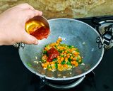 A picture of step 3 of Schezwan Fried Rice.