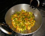 A picture of step 3 of Mix veg fried rice.