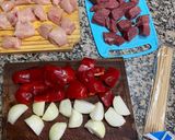 Foto del paso 1 de la receta: Brocheta de pollo, carne y verduras