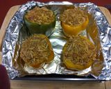 A picture of step 3 of Lee's Stuffed TexMex Bell Peppers.