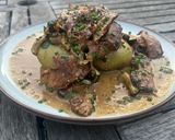A picture of step 4 of Hedgehog Stroganoff – British Crown Dependency Jèrriais Royals with Lion’s Mane ‘Shrooms.