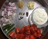 A picture of step 1 of Egg Hara Masala.