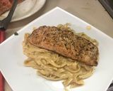 Foto del paso 9 de la receta: Salmón Sobre una cama de Fettuccine Alfredo al estilo Sonorense
