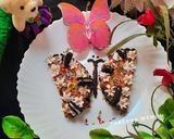 A picture of step 9 of Oreo butterfly cheese cake.