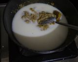 A picture of step 3 of Coconut Kadhi with chana dal dumplings.