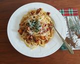 A picture of step 5 of Pasta with chanterelles.