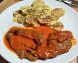 Foto del paso 7 de la receta: Filete de ternera con salsa de piquillo y patatas chip
