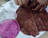 A picture of step 1 of Beetroot Rotis/Chapatis with Beetroot Onion Raita.