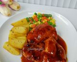Foto langkah ke 5 dari resep Chicken steak with BBQ sauce.