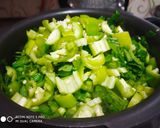 A picture of step 2 of Sarso Saag with Makki Roti.