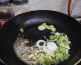 A picture of step 1 of Garlic fried rice.