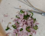 A picture of step 2 of Chat pati dahi bhala chat.