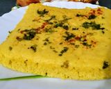 A picture of step 5 of Fried Dhokla.