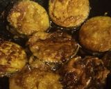 A picture of step 4 of Baingan Bhaja (Bengali Eggplant Fritters).
