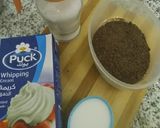 A picture of step 12 of Choco orange eclair with fresh cream...cup of hot chocolate.