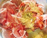 A picture of step 1 of Crispy Garlic Pork Karaage.