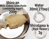A picture of step 1 of Nerikiri-dough (with rice flour).
