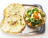 A picture of step 10 of Paneer Jalfrezi with Aloo Kulcha.