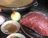 A picture of step 1 of Fried Kibbeh.