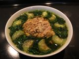 Canh riêu ghẹ nấu rau đay, mồng tơi, mướp hương