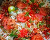 A picture of step 18 of Red potato beef biryani.