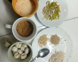 A picture of step 1 of Makhana coconut pak janmashtami special.