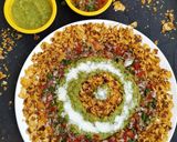 A picture of step 3 of Chana jor garam nachos.